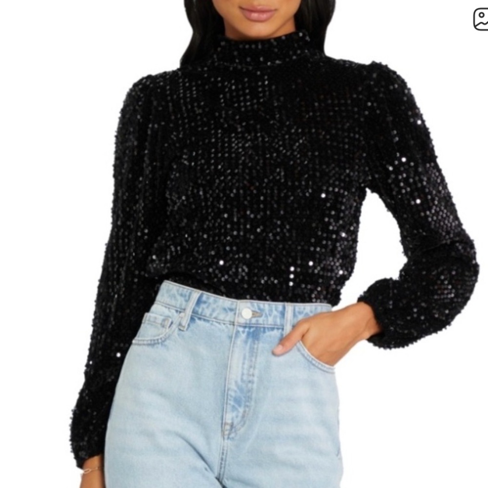 Black Sequin top